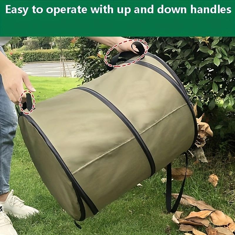 30 Gallon Collapsible Container Gardening Bag, Camping Trash Can, Pop-Up Trash Can/Recycle Bin, Car Garbage Can, Reusable Outdoor Trash Garden Yard Trash Bag, Foldable Camping Recycling Bin2