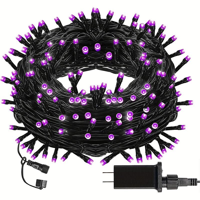 Halloween Purple Light String 8 Function Indoor and Outdoor Halloween Decorative Light String Low Voltage Safety Plug 10 Meters 100 Lights 20 Meters 200 Lights 30 Meters 300 Lights4