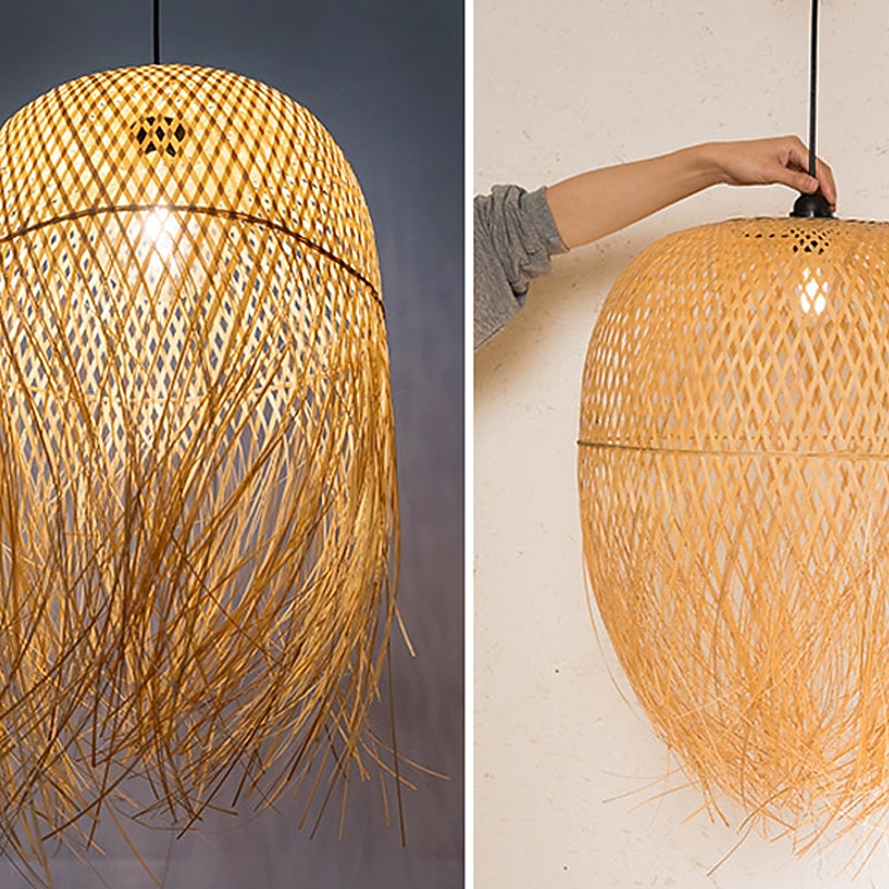 35 cm Circle / Round Design Pendant Lantern Design Pendant Light Bamboo Artistic Style Formal Style Vintage Style Vintage Country 110-120V 220-240V3