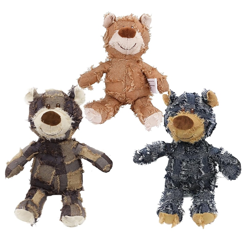 Dog Companion For Heavy Chewers,Indestructible Bear Dog Toy- Durable Squeaky Plush Toy, Unbreakable and Robust for Aggressive Chewers4