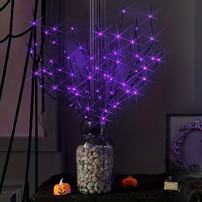 Warm White Led Branch Light, Battery Operated Lighted Branches Vase Filler Willow Twig Lighted Branch 30 Inch 20 LED For Christmas/Halloween Home Party Decoration Indoor Outdoor Use2
