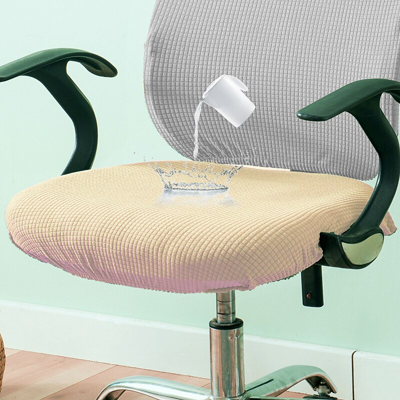 Water Repellent Computer Burgundy Office Chair Cover Stretch Rotating Gaming Seat Slipcover Elastic Corn Kernels Black Solid Color Soft Durable Washable