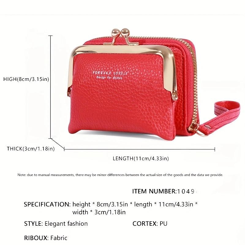 Women's Wallet Coin Purse Credit Card Holder Wallet PU Leather Shopping Daily Zipper Waterproof Lightweight Durable Solid Color Black Yellow Pink3