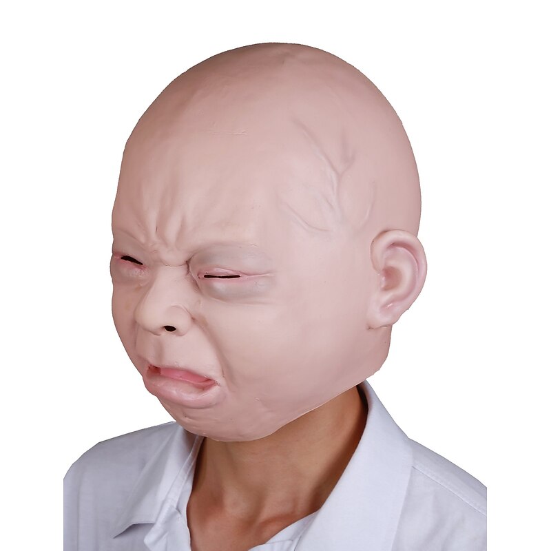 Halloween Costume Party Baby Mask Full Head for Adults Latex Cry Baby Mask2