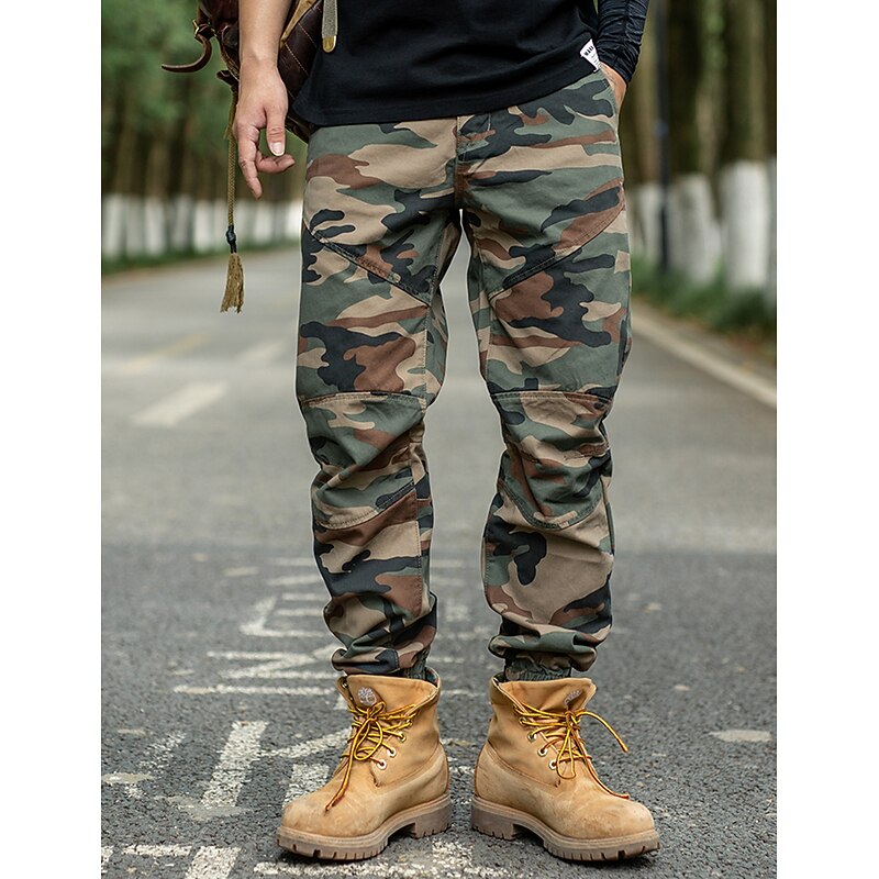 Men's Cargo Pants Cargo Trousers Trousers Camo Pants Pocket Camouflage Comfort Breathable Outdoor Daily Going out Fashion Casual Green Gray2