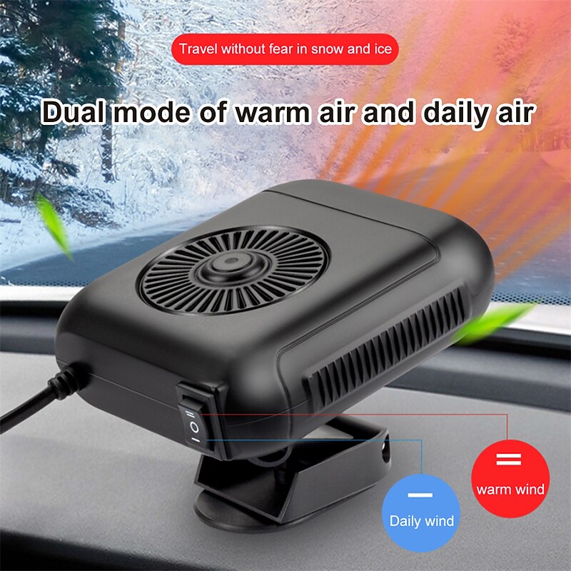 12V/24V Car Electric Heater - Adjustable Defogging & Defrosting Fan, Automatic Hot Air Blower for Windshield2