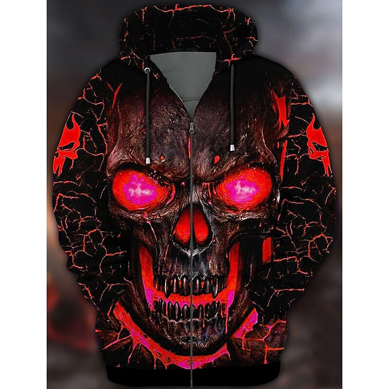 Halloween Skeleton Skull Cartoon Manga Outerwear Anime 3D Graphic For Couple's Men's Women's Adults' Back To School 3D Print Casual Daily3