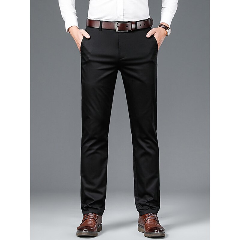 Men's Dress Pants Trousers Suit Pants Pocket Plain Comfort Breathable Outdoor Daily Going out Fashion Casual Black Royal Blue2