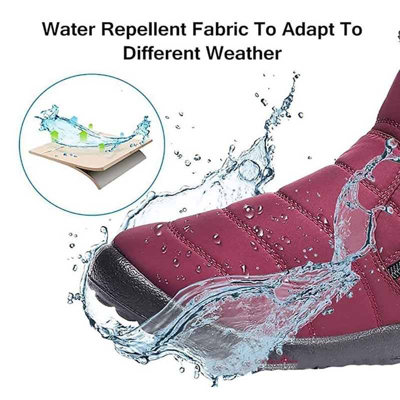 Men's Women's Waterproof Winter Ankle Boots - Warm Fur Lined Slip-On Shoes for Outdoor Activities2