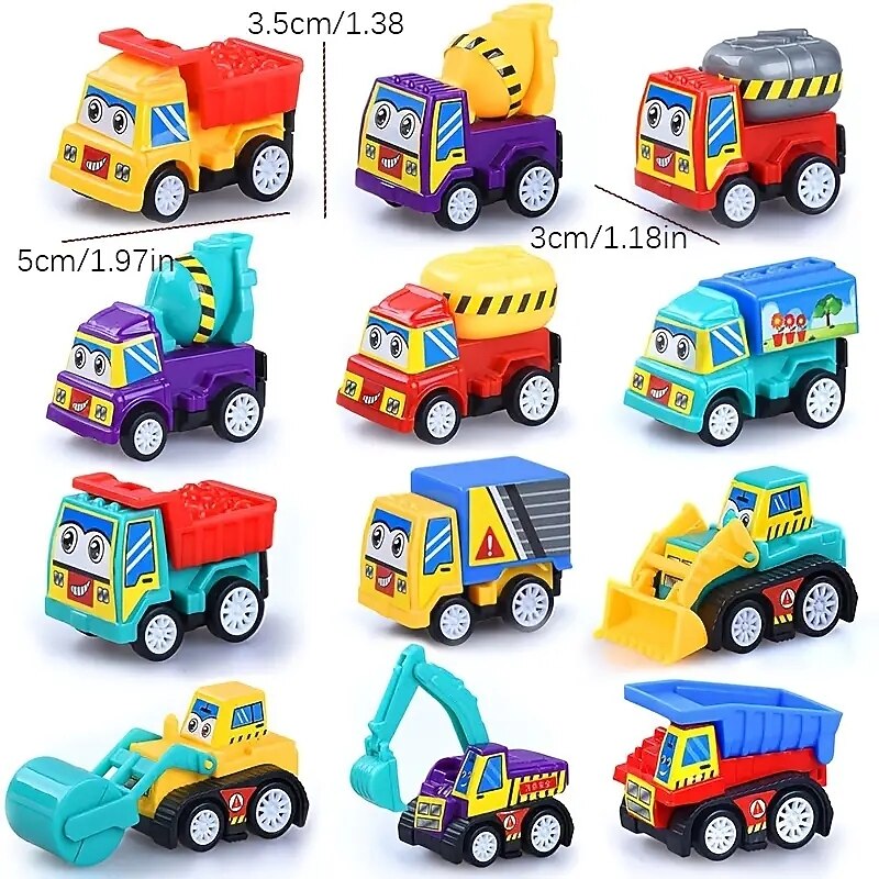 20 Pcs Car Toys Children's Rebound Inertia Engineering Car Toy Set Baby Rebound Small Car Toy Admission Ticket3