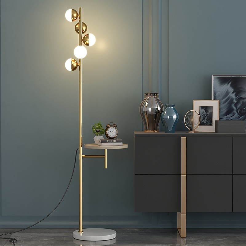 Elegant LED Floor Lamp Nordic Loft Golden Metal Living Room Sofa Standing Lamp Hotel Bedroom Deco Lights Bedside Desk Lamp2