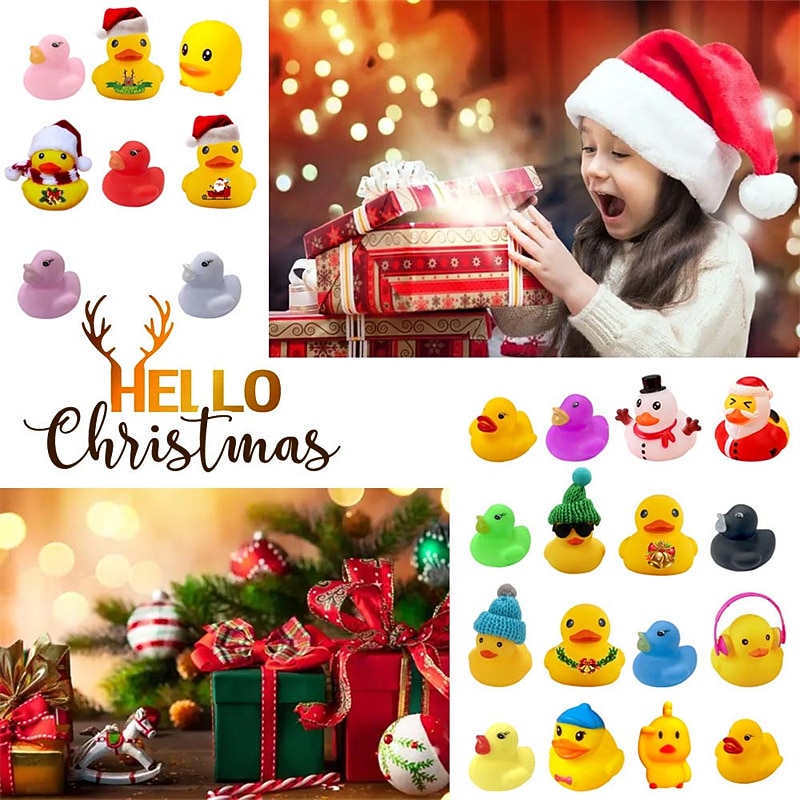 Christmas Rubber Duck Blind  Advent Calendar Christmas Yellow Duck Blind Countdown Christmas Gift Set Advent Calendar Christmas Gifts3