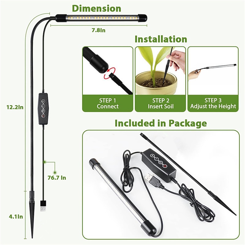 Grow Light USB Phytolamp for Plants Full Spectrum Dimmable 4/8/12H Timer Fitolamp Lights Home Flower Seedling Clip Phyto Lamp2