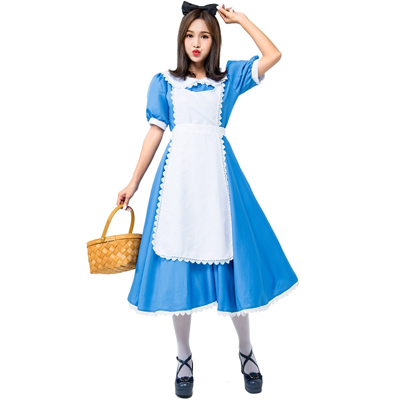 Alice in Wonderland Maid Costume Princess Dress Flower Girl Dress Tulle Dresses Cosplay Movie Cosplay for Women's Adults' Carnival Masquerade Bachelorette Party3