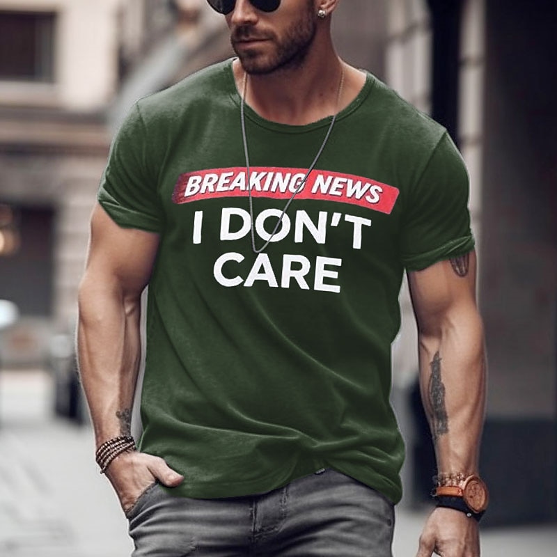 Men's Letter T Shirt Tee Top Cotton Short Sleeve Graphic Shirt Black White Army Green Comfortable Tee Sports Outdoor Holiday Fashion Designer Clothing2