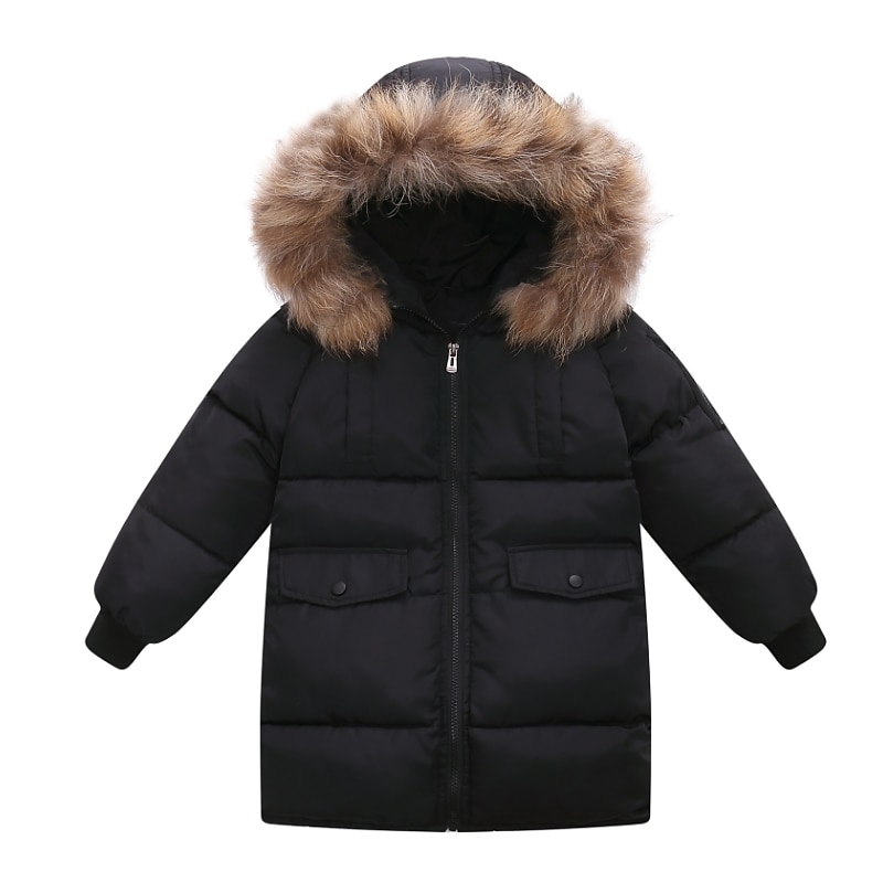 Kids Boys Down Coat Outerwear Solid Color Camo Long Sleeve Coat Outdoor Cool Daily Black Camouflage Fall Winter 7-13 Years3