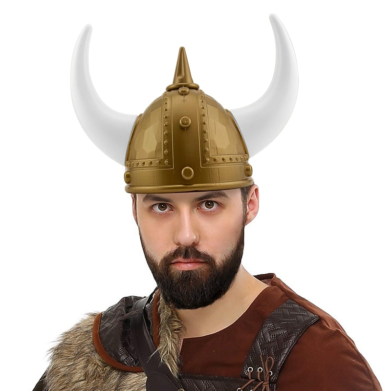 Adult Plastic Viking Knight Warrior Horn Helmet Unisex Costume Party Accessory Halloween Carnival2
