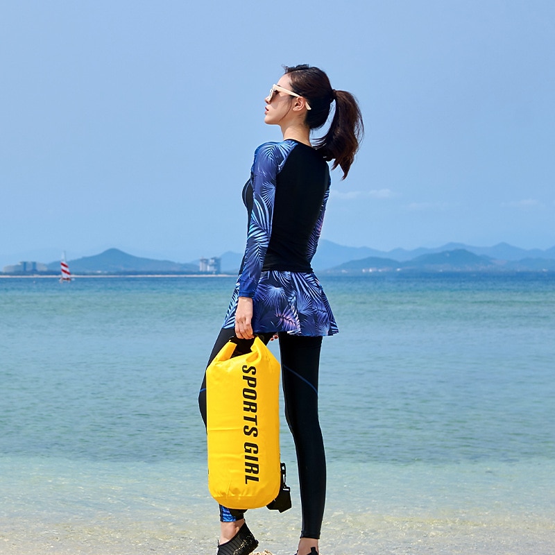 Women's Rash guard Swimsuit UV Sun Protection UPF50+ Breathable Long Sleeve Bathing Suit Front Zip Swimming Surfing Beach Water Sports Floral Summer Spring Autumn / Fall3