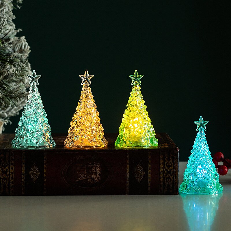 Festive Decorative Light Glowing Electronic Candle Christmas Tree Tabletop Ornament Festive Atmosphere Window Decoration Night Light2