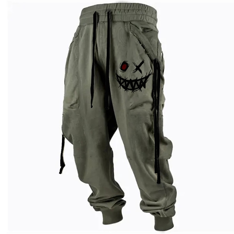 Men's Sweatpants Joggers Trousers Drawstring Elastic Waist 3D Print Abstract Graphic Prints Comfort Sports Outdoor Casual Daily Cotton Blend Streetwear Designer Black Yellow Micro-elastic