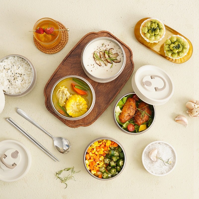 Insulated Lunch Box, Bento Box, Portable Insulated Lunch Container, Stackable Leakproof Stainless Steel Food Container, For Teenagers School,Canteen, Back School4