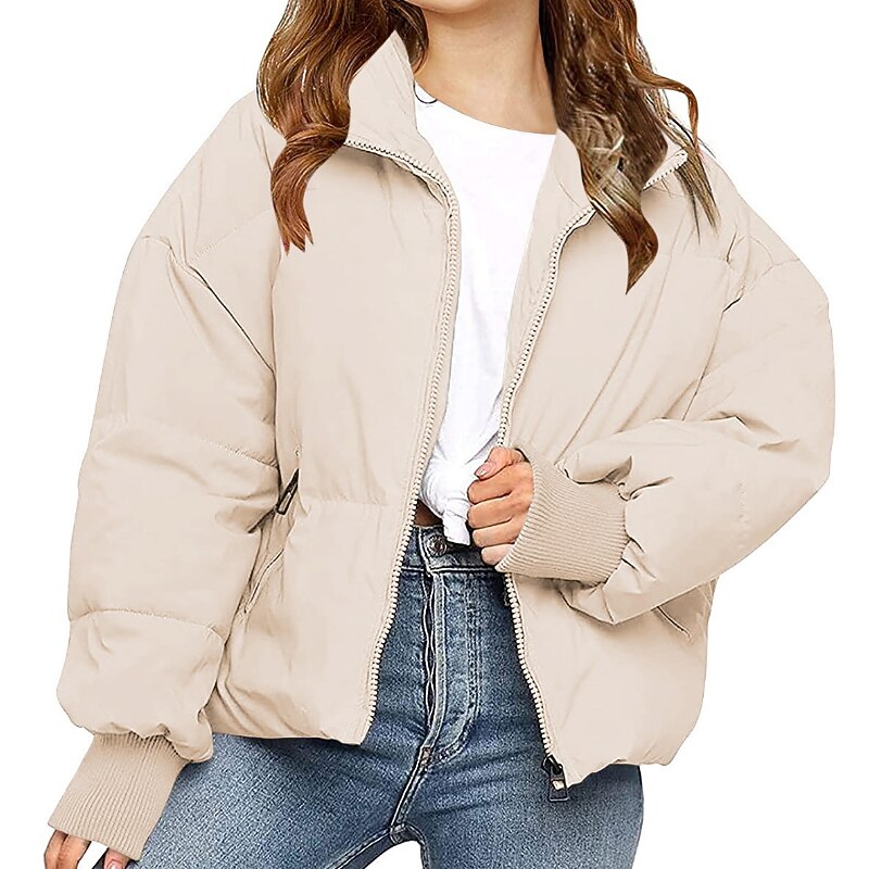 Kids Girls' Puffer Jacket Solid Color Active Zipper School Coat Outerwear 7-13 Years Spring Black Pink Blue3