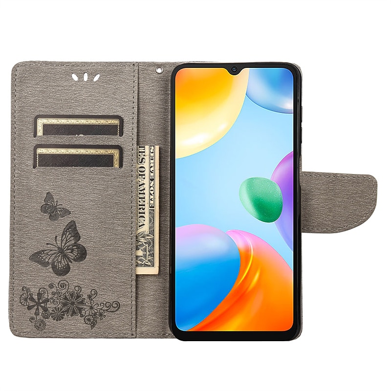 Phone Case For Samsung Galaxy S25 S24 S23 S22 S21 FE S21 Ultra Plus A54 A12 Wallet Case Flip Cover with Stand Holder Card Holder with Wrist Strap Butterfly PU Leather2