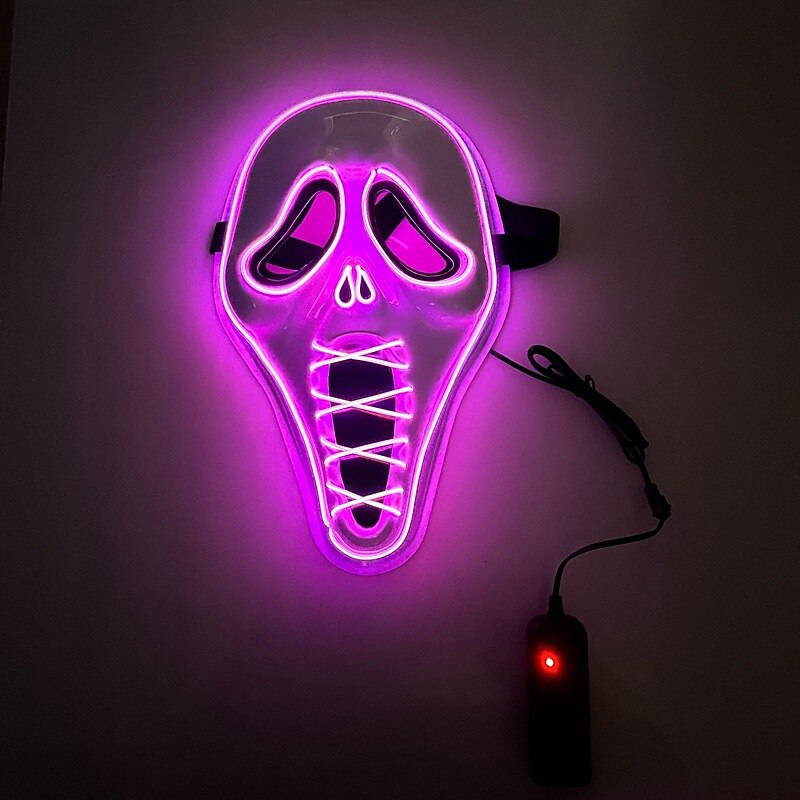 Halloween Mask LED Light Up Mask Luminous Horror Scream Mask Halloween Costume for Men Women Boys Girls4