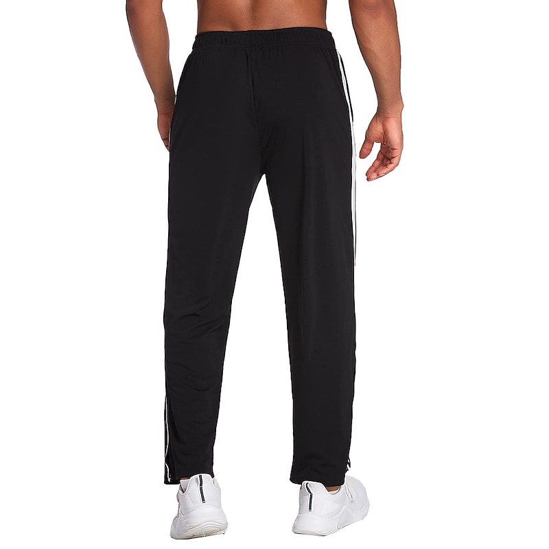 Men's Sweatpants Tear Away Pants Trousers Straight Leg Sweatpants Pocket Elastic Waist Plain Comfort Breathable Outdoor Daily Going out Fashion Casual Black Dark Blue2