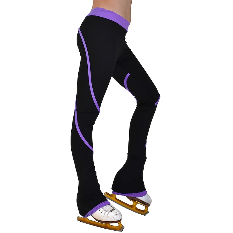 Figure Skating Pants Women's Girls' Ice Skating Bottoms White Pink Blue Stretchy Training Competition Skating Wear Thermal Warm Ice Skating Figure Skating2