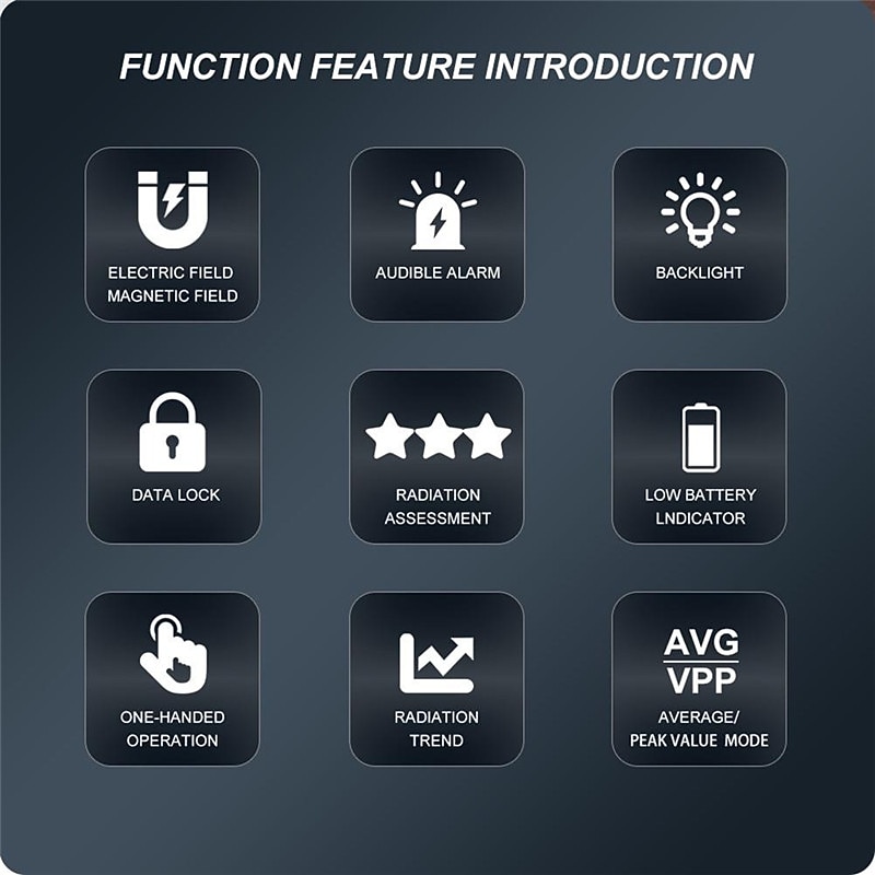 Portable Electromagnetic Radiation Tester EMF Electric Magnetic Field Radiation Detector for Household Apartment2