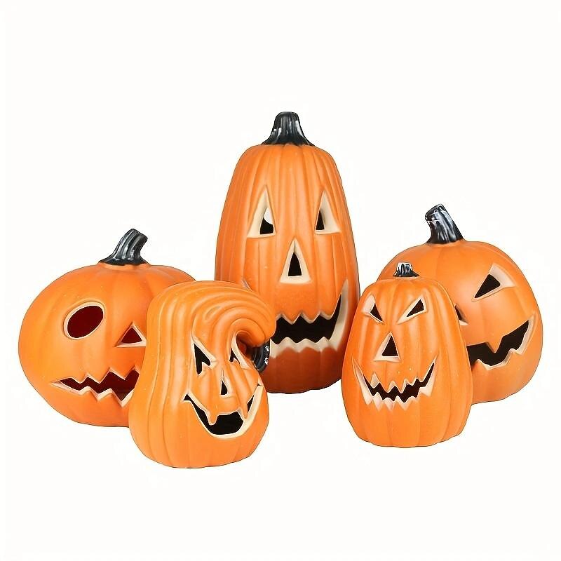 Halloween Decoraions Light Up Pumpkin Ornament, Jack O Lantern Party Supply for Halloween Fall Outdoor Indoor Garden, Halloween Decorations 1pc2