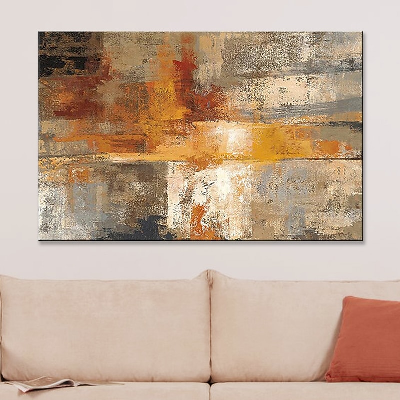 Oil Painting Hand Painted Horizontal Abstract Pop Art Modern Rolled Canvas (No Frame)