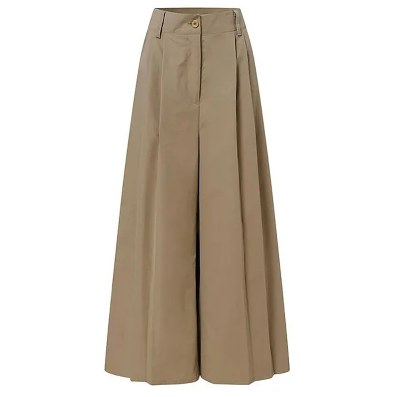 Women's Wide Leg Dress Work Pants Bell Bottom Full Length Fashion Streetwear Daily Black Khaki S M Fall Winter4