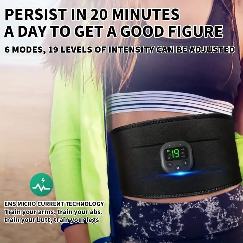 2023 New EMS Electric Abdominal Body Slimming Belt Waist Band Smart Abdomen Muscle Stimulator Abs Trainer Fitness2