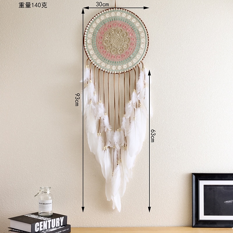 Boho Dream Catcher Handmade Gift Wall Hanging Decor Art Ornament Craft Bead Feather For Kids Bedroom Wedding Festival Birthday Gift2