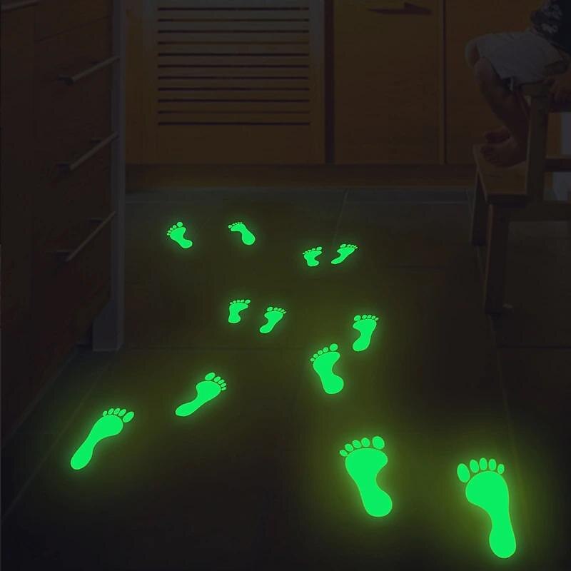 Glow In The Dark Footprint Stickers Decals Luminous Funny Decor for Amusement Park Kindergarten Bedroom Great Wall Decor for Girls and Boys Gift 2PCS for Halloween3
