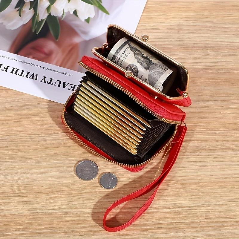 Women's Wallet Coin Purse Credit Card Holder Wallet PU Leather Shopping Daily Zipper Waterproof Lightweight Durable Solid Color Black Yellow Pink4