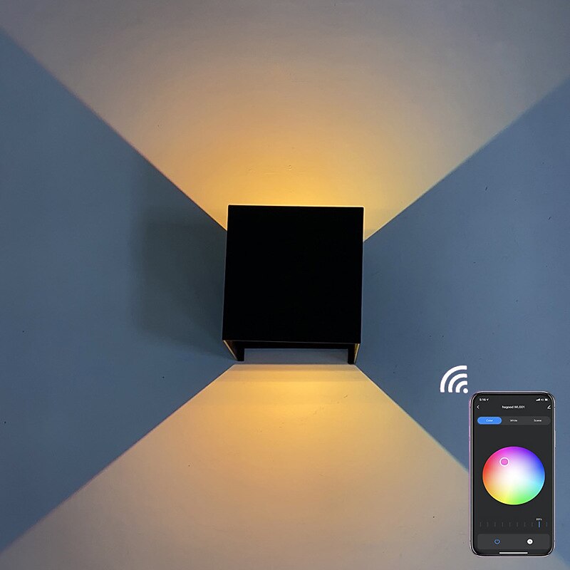 LED Indoor/Outdoor Wall Light RGB Wall Lights 3000K Indoor Wall Light Wall Lamp Alexa Tuya App Control Waterproof IP65 Outdoor Wall Light 85-265V2