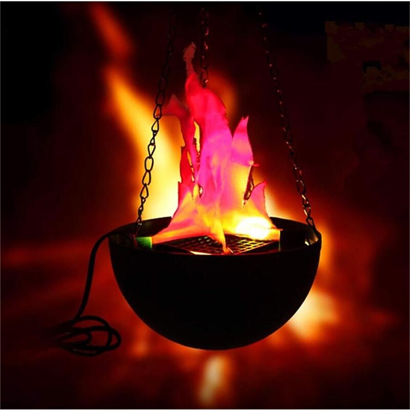 Hanging Flame Light Halloween LED Fake Fire Flame Simulated Flame Effect Light 3D Campfire Centerpiece for Christmas Party Night Clubs (Hanging Flame)