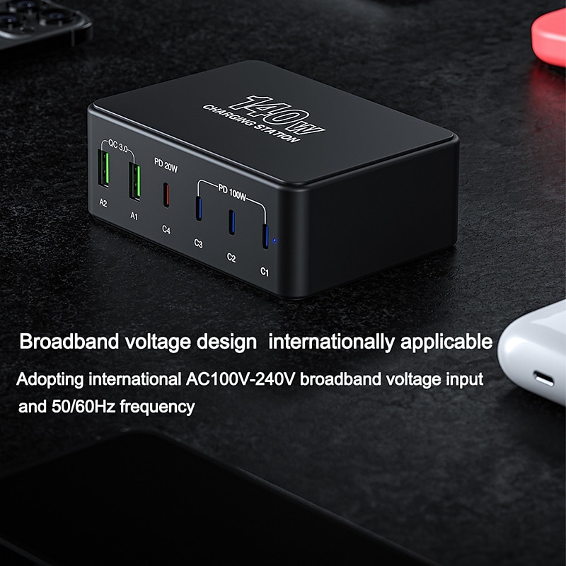 USB 3.0 USB C Hubs 6 Ports 6-in-1 Support Power Delivery Function USB Hub with RJ45 12V / 3A DC 5V / 3A 20V / 5A Power Delivery For Laptop Tablet Smartphone4