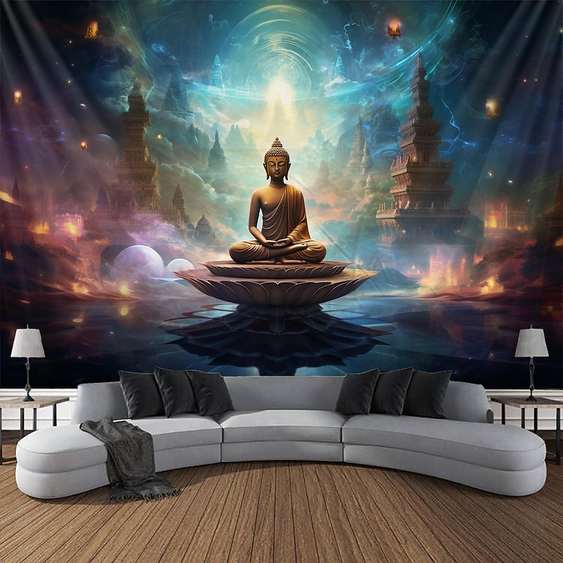 Universe Buddha Hanging Tapestry Boho Wall Art Large Tapestry Mural Decor Photograph Backdrop Blanket Curtain Home Bedroom Living Room Decoration4