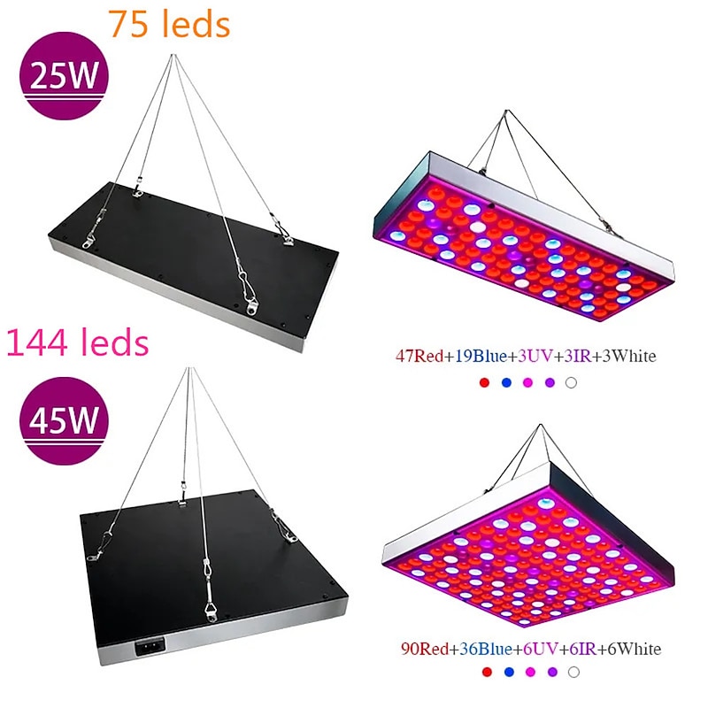 Full Spectrum LED Grow Light Panel - Red, Blue, White, IR, UV Black Light for Indoor Plants & Hydroponics4