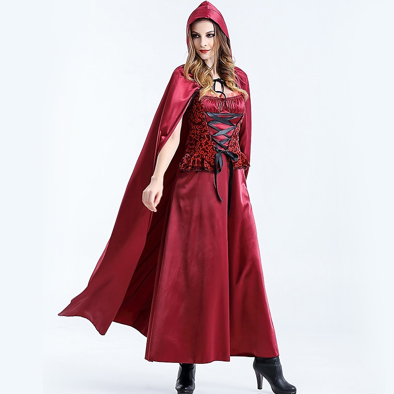 Little Red Riding Hood Halloween Dress Cosplay Costume Carnival Costume Cosplay Sexy Costume Adults' Women's Carnival Masquerade Mardi Gras Performance Party Halloween Easy Halloween Costumes Dress Up2