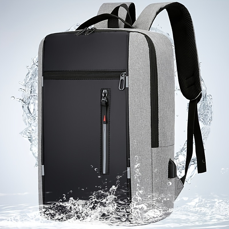 1pc Men's Women's Backpack With USB Charging Port Business Commuter Computer Bag For Business Trip Daily Use Laptop Backpack Multifunctional Student Large Capacity Backpack