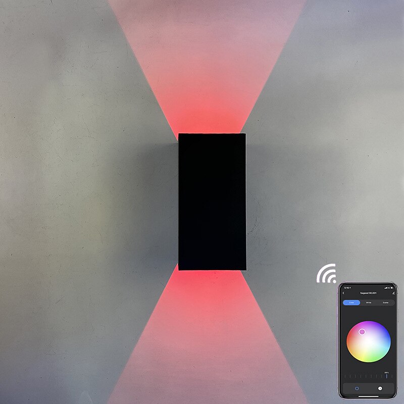 LED Indoor/Outdoor Wall Light RGB Wall Lights 3000K Indoor Wall Light Wall Lamp Tuya App Alexa Control Waterproof IP65 Outdoor Wall Light 85-265V4