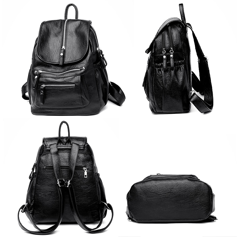 Large Capacity PU Leather Backpack for School and Travel - Stylish and Durable, Perfect for Students, Back to School4