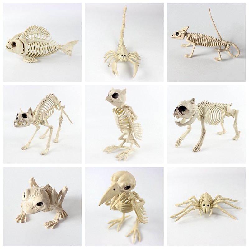 Skeleton Model, 3D Animal Sculpture Resin Crafts, for Pose Skeleton Prop Indoor/Outdoor, Halloween Decoration