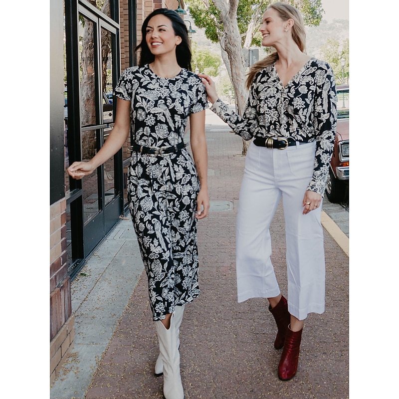 Floral Crew Neck Maxi Dress2