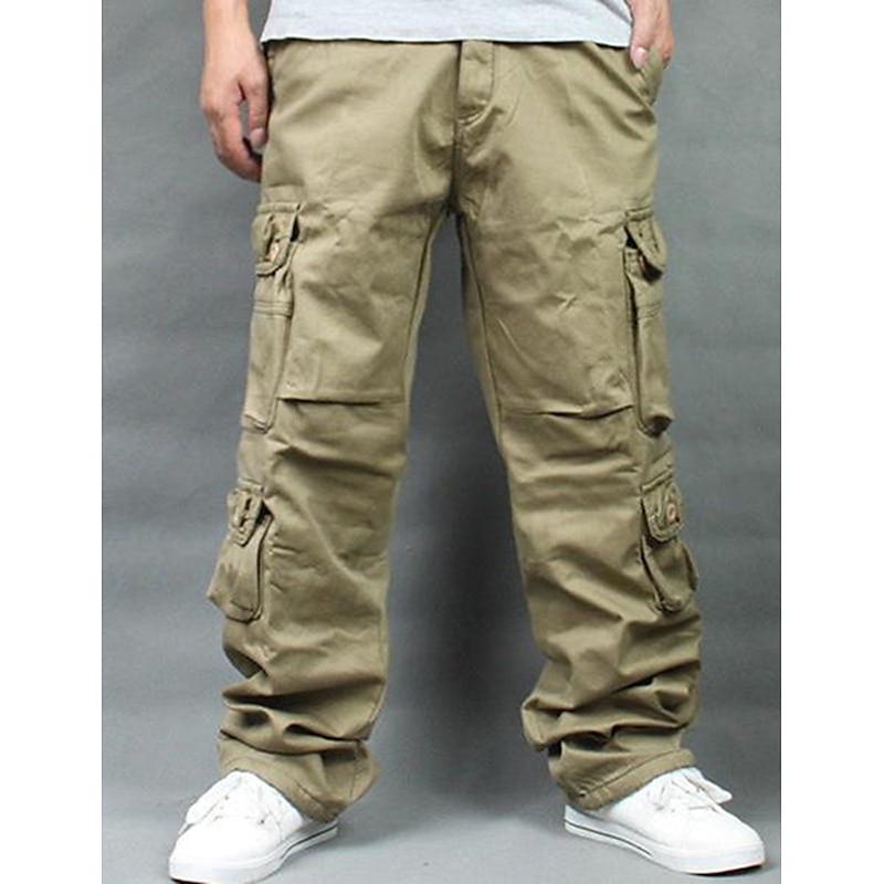 Men's Cargo Pants Cargo Trousers Combat Trousers Work Pants Pocket Plain Comfort Breathable Outdoor Daily Going out Casual Big and Tall Black Army Green4